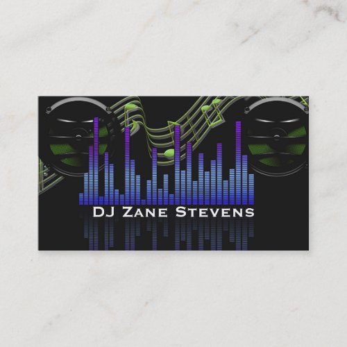 DJ Speakers Music Staff Notes Sound Bar Business Card