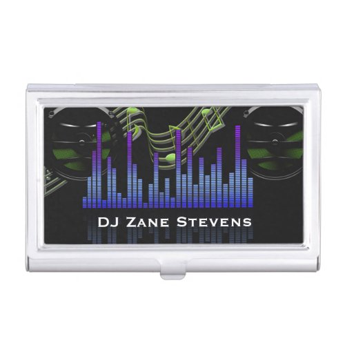 DJ Speakers Music Staff Notes Sound Bar Case For Business Cards