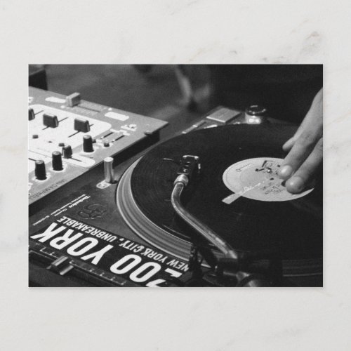 DJ spinning vinyl 1 Postcard