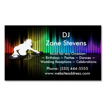 Dj Spinning Vinyl Business Card Magnet by BusinessDesignsShop at Zazzle