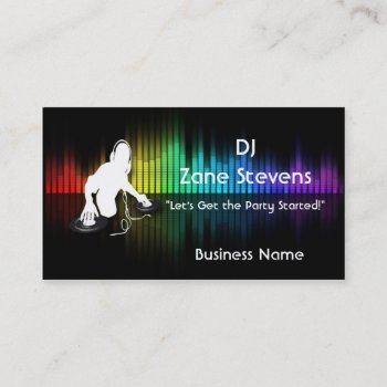 Dj Spinning Vinyl Business Card Template by BusinessDesignsShop at Zazzle
