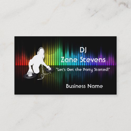 DJ Spinning Vinyl Business Card Template