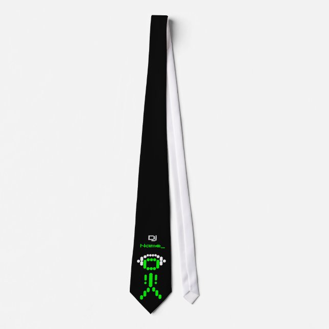 Dj Stick Figure with Headphone Neck Tie (Front)
