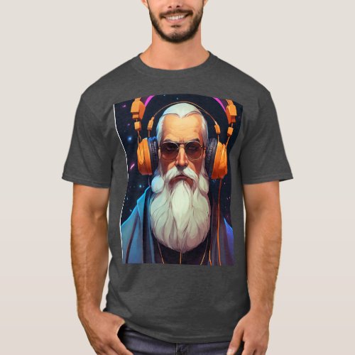 dj style old men tshirted printed T_Shirt