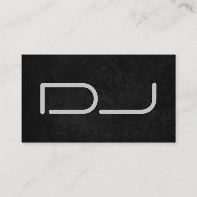 DJ Stylish Black Grey Background Business Card (Front)