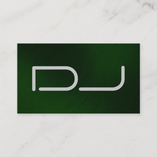 DJ Stylish Modern Green Background Business Card