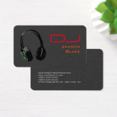 DJ Stylish Red Orange Grey Headphone Profile Card (Desk)