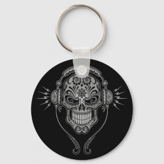 DJ Sugar Skull – Black Keychain