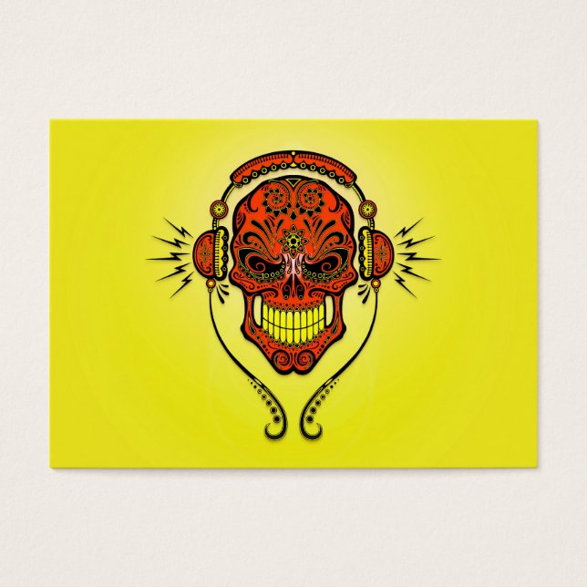 DJ Sugar Skull, red and yellow (Front)