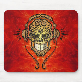 DJ Sugar Skull (red) Mouse Pad