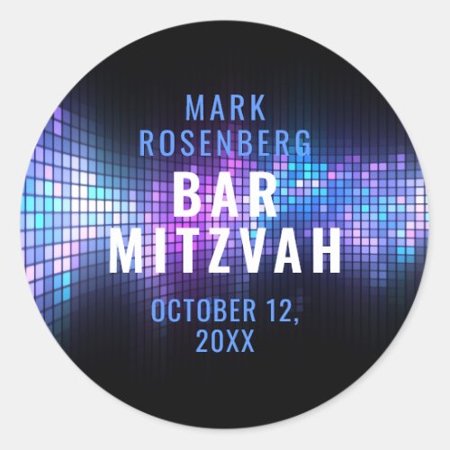 DJ Techno Dance Party Bar Mitzvah Classic Round Sticker