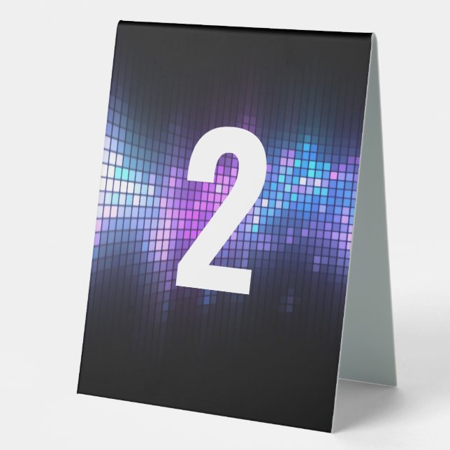 DJ Techno Dance Party Bar Mitzvah Table Tent Sign (Front)