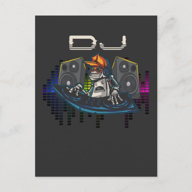 DJ Techno Music Party edm Festival Sound Postcard (Front)