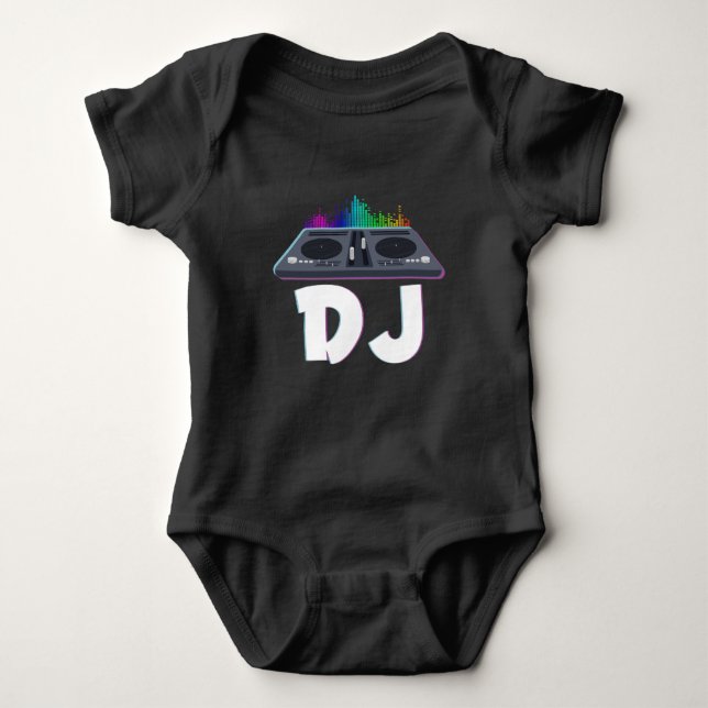 DJ Techno Music Producer Electro Musician Baby Bodysuit (Front)