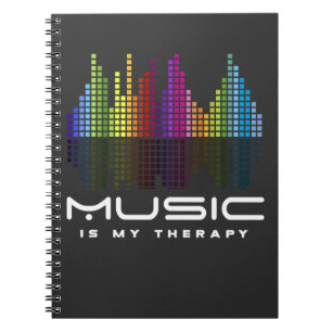 DJ Techno Therapy Music Equalizer edm Party Notebook
