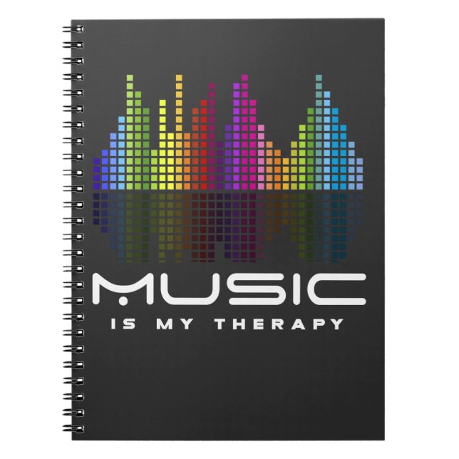 DJ Techno Therapy Music Equalizer edm Party Notebook (Front)