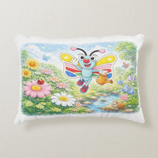 DJ the Butterfly in the Garden Accent Pillow