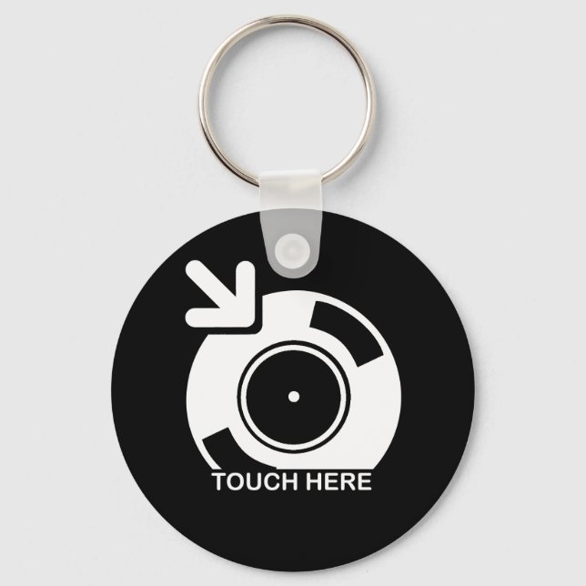 DJ Touch Here Keychain (Front)