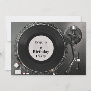 DJ turntable birthday Invitation