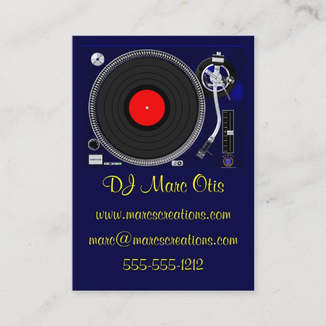 DJ Turntable Business Card (Front)