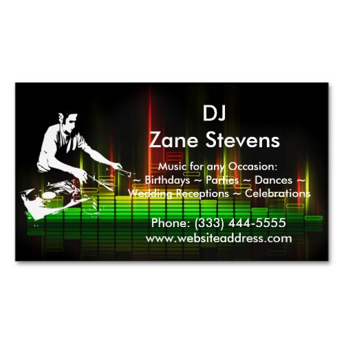 DJ Turntable Business Card Magnet