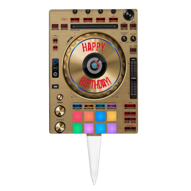DJ turntable Cake Topper (Front)