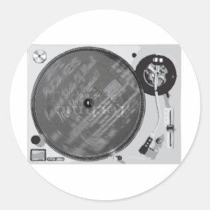 DJ Turntable Classic Round Sticker