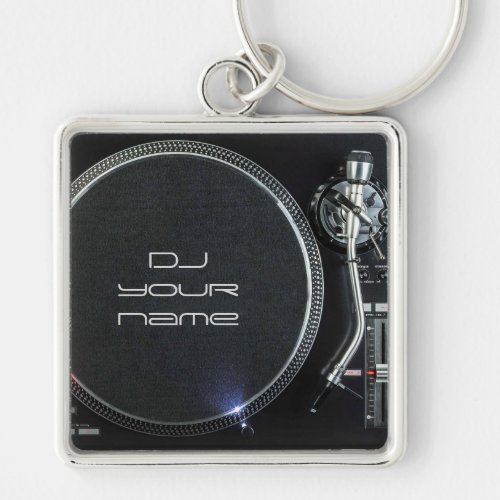 Dj turntable keychain