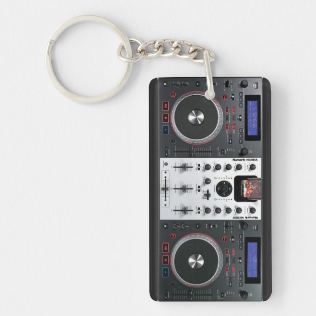 DJ turntable mix desk keychain (Front)