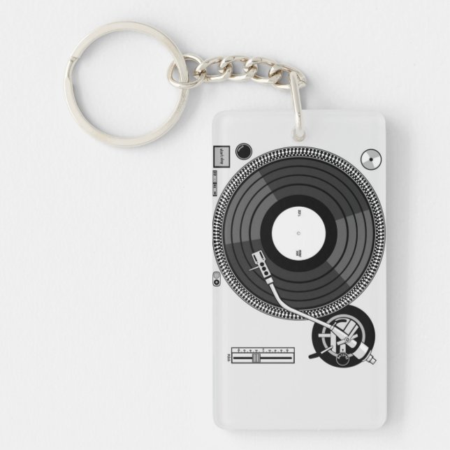 DJ turntable mix desk keychain (Front)