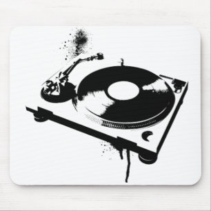 DJ Turntable Mouse Pad   Ibiza House Music Gifts