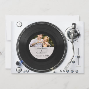 DJ turntable photo wedding Invitation