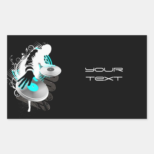 DJ turntable Rectangle Stickers (Front)
