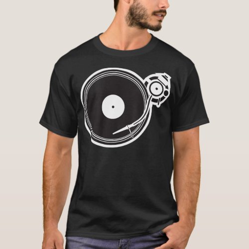 DJ Turntable With Stylus and Needle Graphic Scratc T_Shirt