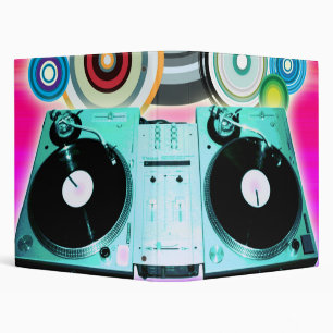 DJ Turntable with Vinyl - Pop Art 3 Ring Binder