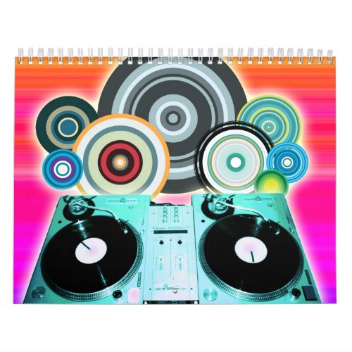 DJ Turntable with Vinyl _ Pop Art Calendar