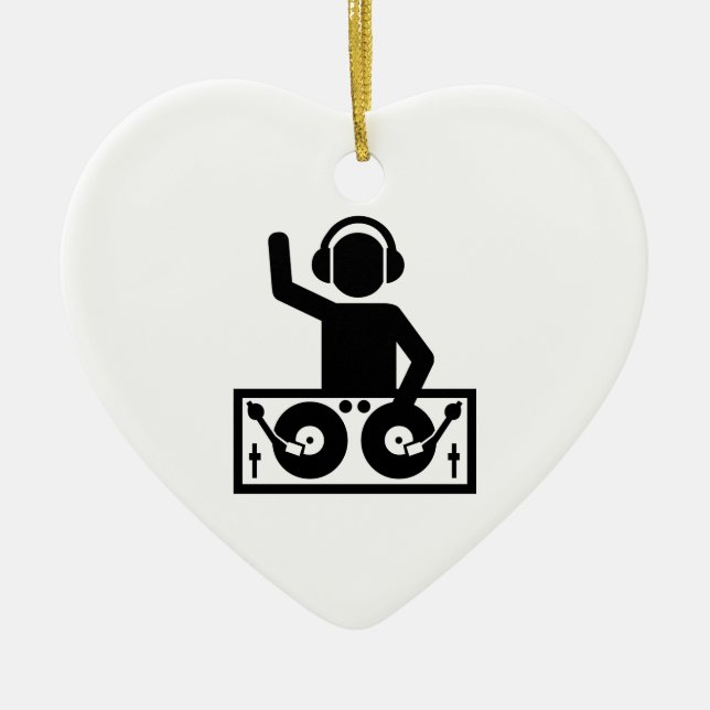 DJ Turntables Ceramic Ornament (Front)