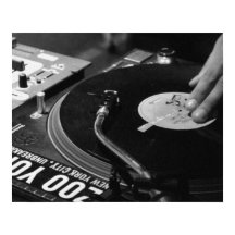 DJ Vinyl Black and White Poster edit for size/cost