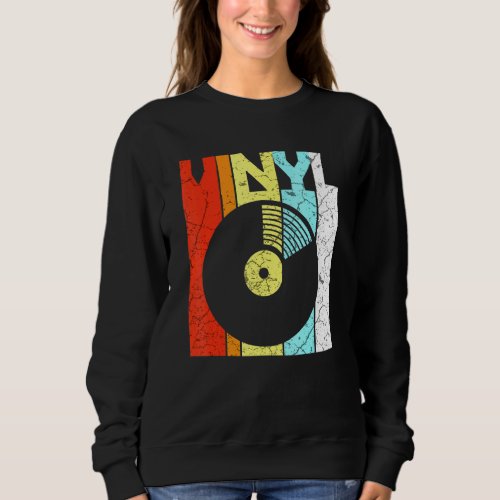 Dj Vinyl Record Player Music  Retro Lp 70s 80s Sweatshirt