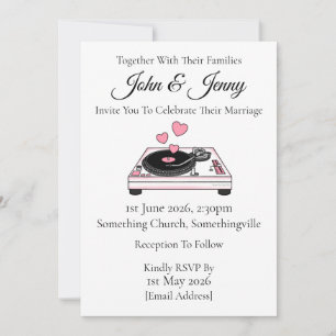 DJ Wedding Invitation Music Lover Musicians