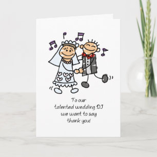 DJ Wedding Reception Thank You with Stick Figures Card