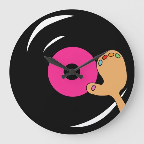 DJ Wicky Girl Record Scratch Wall Clock