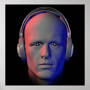 Dj With Headphones Illustration Poster by sirylok at Zazzle