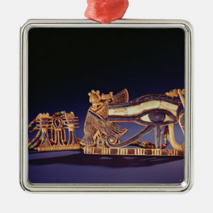 Djed pillar pectoral and wedjet eye pectoral metal ornament