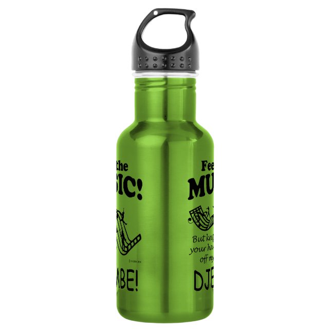 Djembe Feel The Music Stainless Steel Water Bottle (Front)