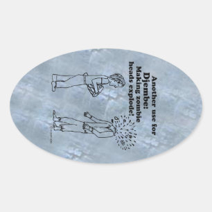 Djembe Makes Zombies Explode Oval Sticker