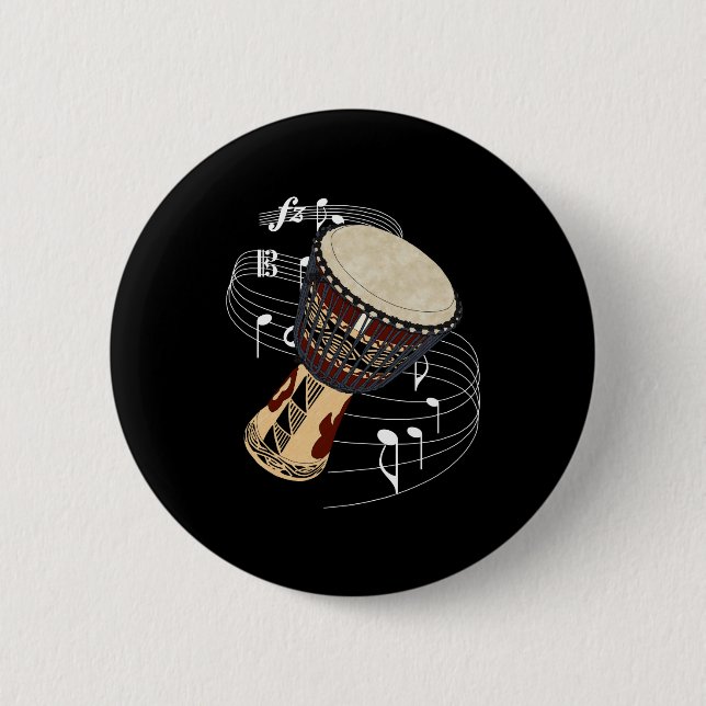 Djembe Pinback Button (Front)