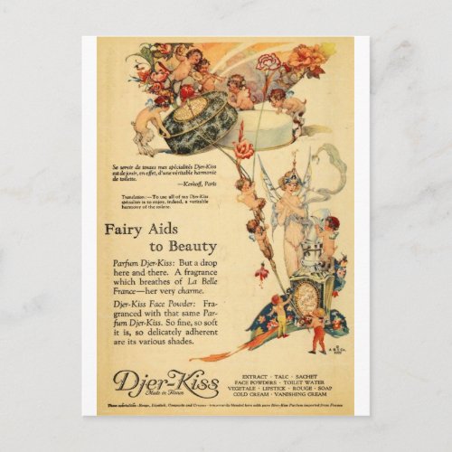 Djer Fairy Aid French Perfume Postcard