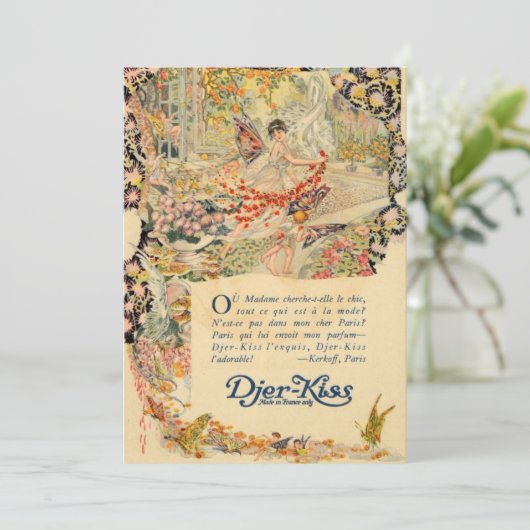 Djer-Kiss French Perfume Label (Standing Front)