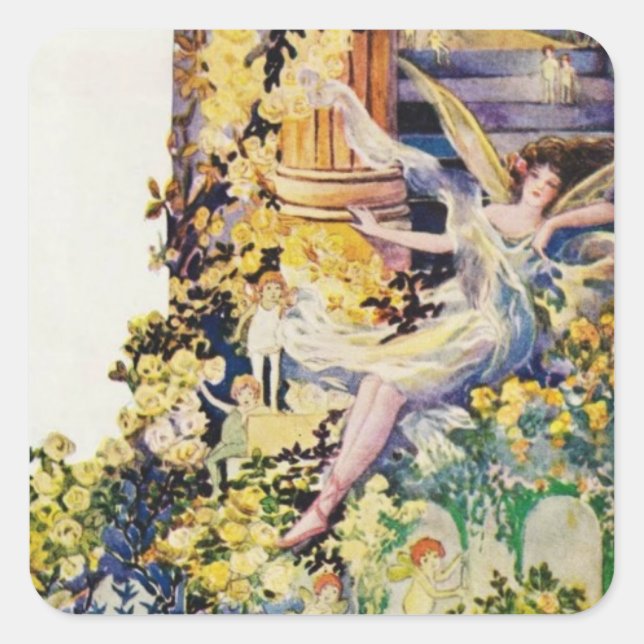 Djer Kiss Parisian Perfume Fairies Square Sticker (Front)